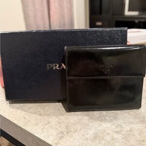 Prada Glossy Black Leather Card Holder